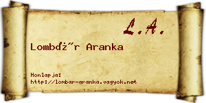 Lombár Aranka névjegykártya